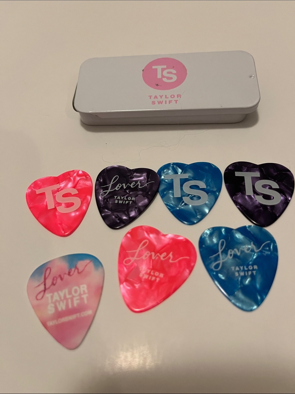 Taylor Swift Lover Heart Guitar Picks and Tin and RARE CONCERT PICK from ERAS
